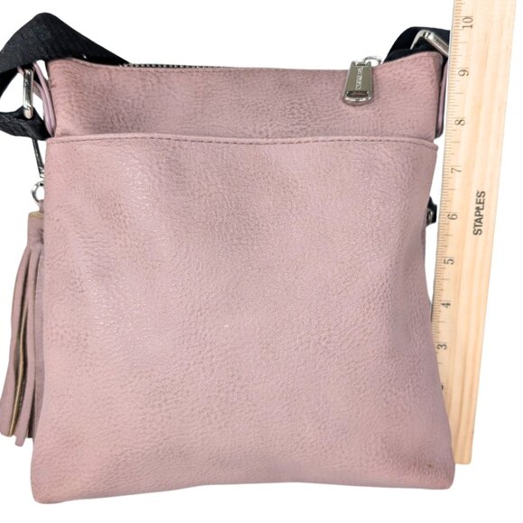 SOLD Steve Madden Glam Signature Mauve Pink Faux Leather Crossbody w/Bag Charm - Picture 4 of 10